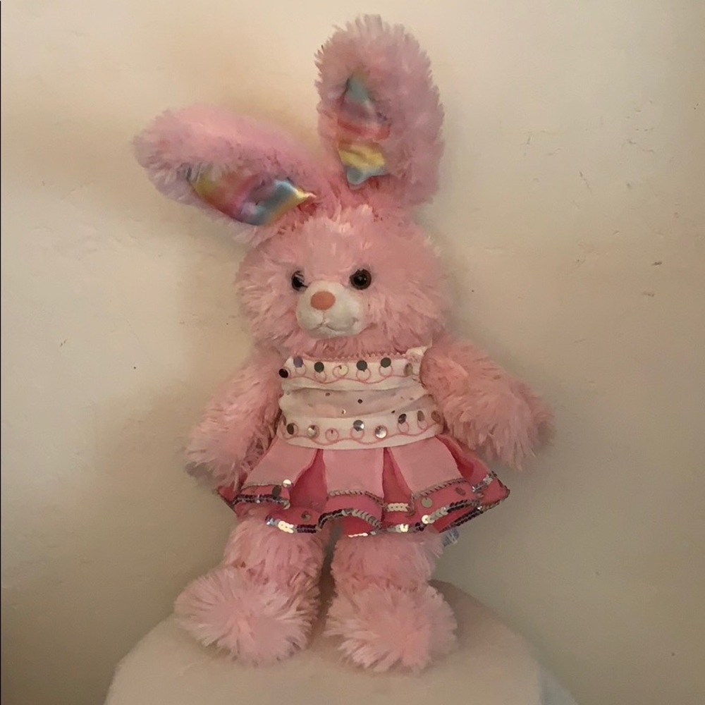 Soft pink Build a bear Rainbow Bunny
